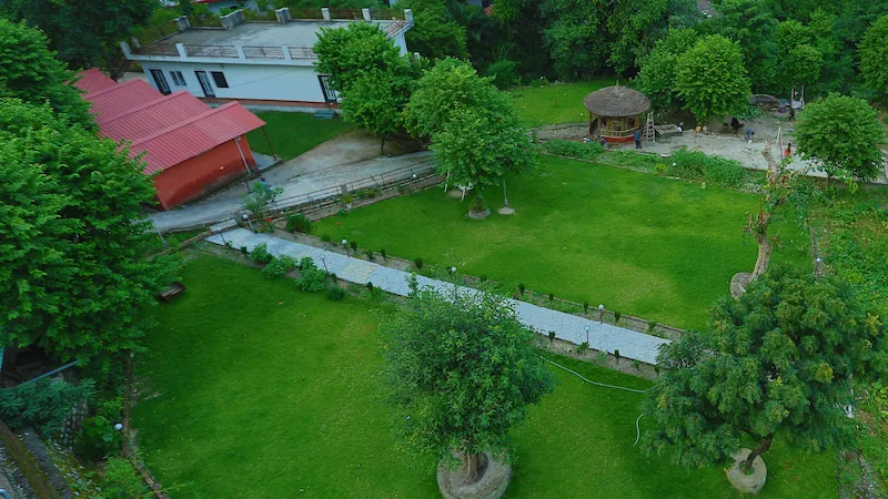 The Raj Yoga Rishikesh school campus and building in India